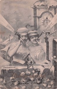 Burlesque Bugle Pipe Smoking Sexy Lady Glamour Austria Old Postcard