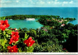 VINTAGE CONTINENTAL SIZE POSTCARD PORT ANTONIO & NAVY ISLAND JAMAICA 1970s