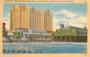 Beach Front Hotel Buccaneer Murdoch's Bathhouse 1946 linen Tichnor 6852