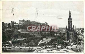 Modern Postcard Edinburgh Castle National Gallery Scott Monument