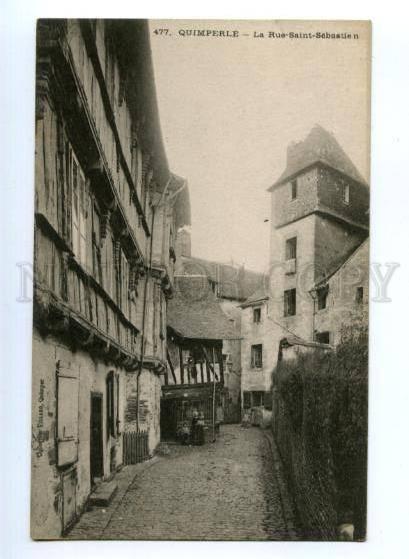 173625 FRANCE QUIMPERLE La rue St.Sebastien Vintage postcard