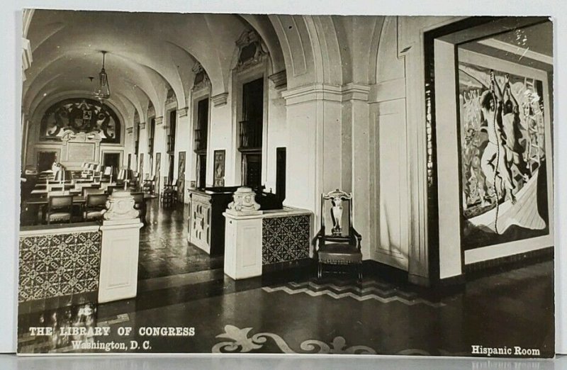 Washington DC Hispanic Room Library of Congress RPPC Postcard K3