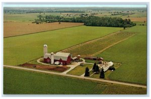 c1960 Farm Scene Summer Scene Typical Farm Located Frankenmuth Michigan Postcard