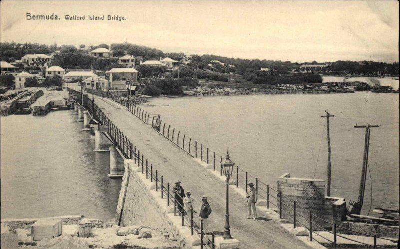 Bermuda Walford Island Bridge Bird's Eye View c1910 Vintage Postcard