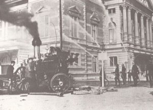 Victorian Fire Engine in Amsterdam Dutch Fireman in 1894 Postcard