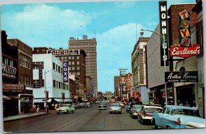 Postcard TX  Waco Downtown Austin Ave Arthur Murray Dance Eastland Toys Penneys