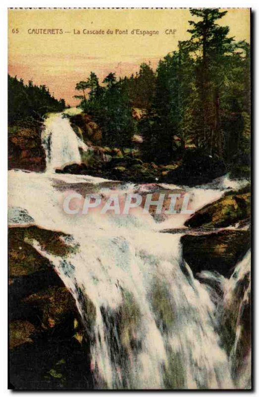 Cauterets Old Postcard The cascade of bridge & # 39ESpagne