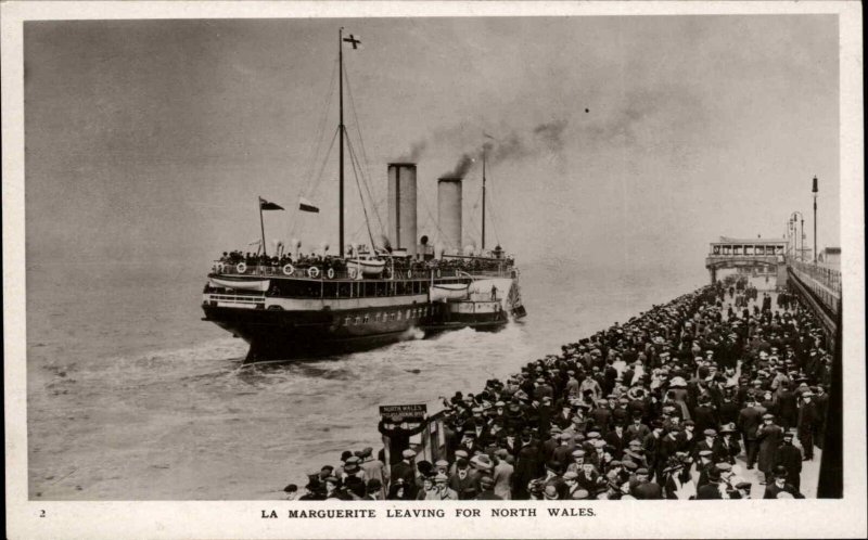 Liverpool? Steamship Boat Ship LA MAGUERITE c1910 Real Photo Postcard
