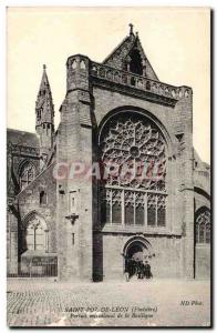 Saint Pol de Leon Old Postcard southern gate of the Basilica