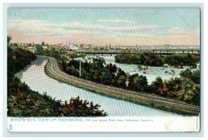 1905 Aerial View of James Cemetery and Richmond Virginia VA Tuck Postcard 