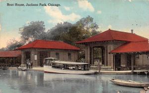 CHICAGO, IL Illinois    JACKSON PARK~BOAT HOUSE & BOATS      1913 Postcard