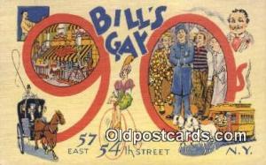 Bill's Gay Nineties Restaurant, New York City, NYC USA 1944 very light wear p...