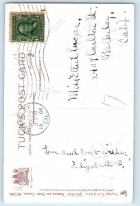 Christmas Postcard Message Text Holly Berries Embossed Berkeley CA 1908 Antique