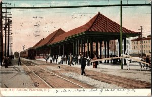 Paterson New Jersey Erie Railroad Station Vintage Postcard KJ2