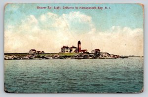 Narragansett Bay  Beavertail Lighthouse  Rhode Island Postcard