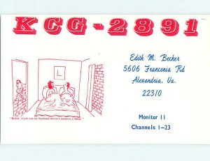 Pre-1980 RADIO CARD - CB HAM OR QSL Alexandria Virginia VA AH0466