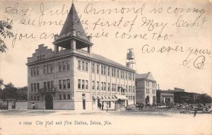 Selma Alabama City Hall & fire Station, Undivided Back Vintage PC U11111