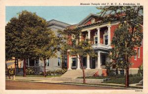 Kankakee Illinois birds eye view Masonic Temple and YMCA antique pc Y14274