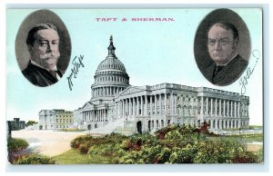 Taft & Sherman Presidential Ticket Washington DC Vintage Antique Postcard 