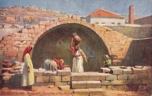 Postcard Fountain of the Virgin Nazareth Holy land Israel