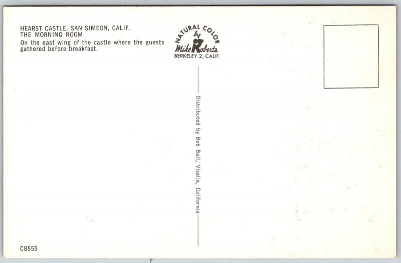 San Simeon California 1960s Postcard Hearst Castle The Morning Room