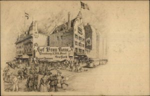 New York City Hof Brau Haus Broadway & 30th c1910 Postcard