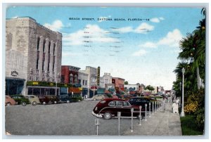 1949 View of Beach Street Daytona Beach Florida FL Vintage Posted Postcard