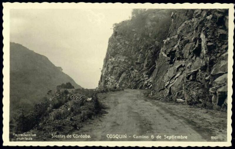 argentina, CORDOBA COSQUIN, Camino 6 Septiembre (1940) RPPC