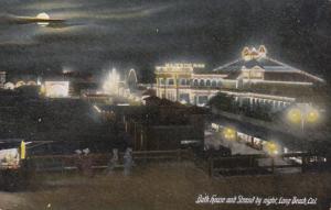 California Long Beach Bath House and Strand By Night