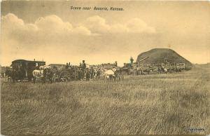 1909 Agriculture Farming Saline County ASSARIA KANSAS postcard 5349