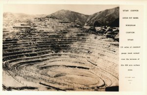 USA Air View Utah Copper Hill Bingham Canyon Vintage RPPC 08.96