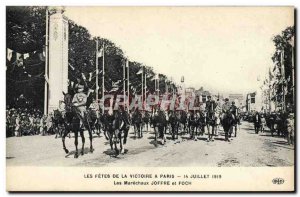 Old Postcard Fetes The Army Victory in Paris July 14, 1919 The Marshals Joffr...