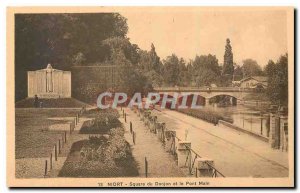 Old Postcard Niort Dungeon Square and the Main Bridge