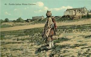 New Mexico C-1910 Pueblo Indian Water Carriers #46 Postcard Teich 21-8202