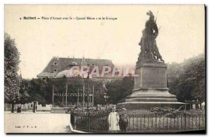 Old Postcard Belfort Place d & # 39Armes When the Even and Kiosk