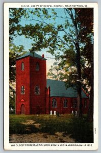 Old St. Luke's Church  Suffolk  Virginia   Postcard