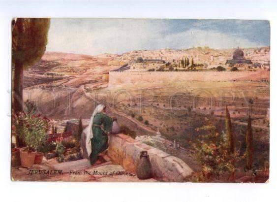 173198 JERUSALEM front the Mount Olives Vintage TUCK postcard