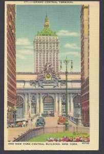 Ca 1929 POST CARD GRAND CENTRAL TERMINAL & NY CENTRAL BLDG NYC, MINT