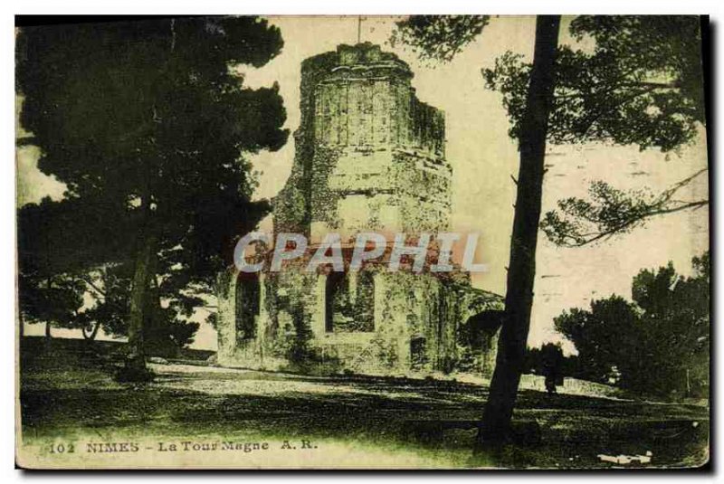 Postcard Old Nimes tower Magne