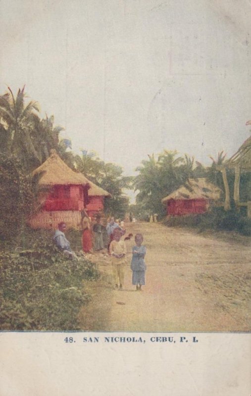 CHILDREN SAN NICHOLA CEBU PHILIPPINES ISLANDS POSTCARD 1909