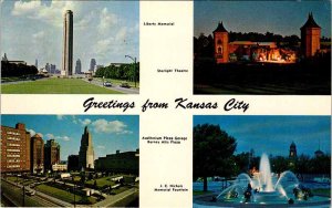 Postcard THEATER SCENE Kansas City Missouri MO AL6270