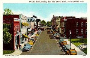 Ohio Bowling Green Wooster Street Looking East From Church Street Curteich