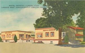 Logan Utah Motel Crystal roadside Lynx Products postcard 8212