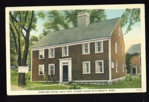 Plymouth, Massachusetts/MA Postcard, Old Howland House, 1934!