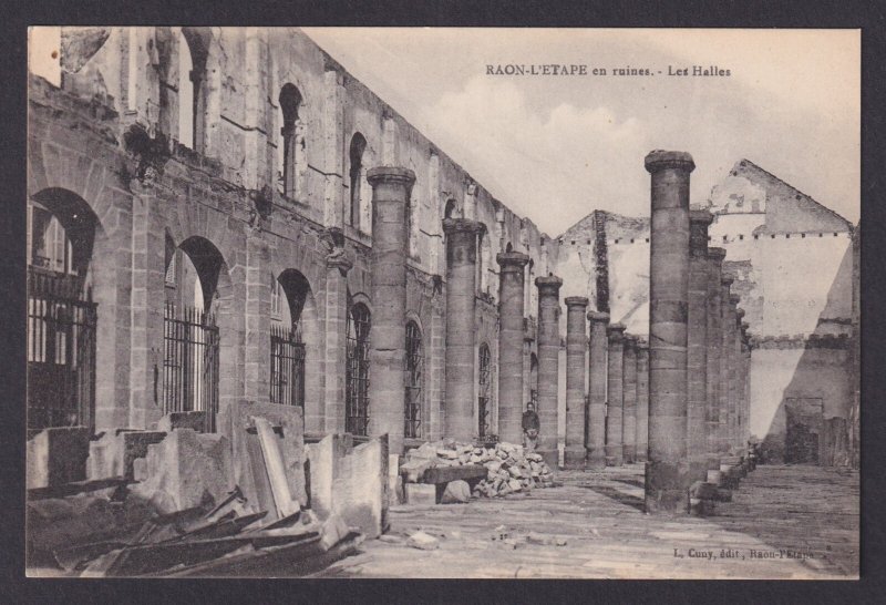 FRANCE, Vintage postcard, Raon-l'Étape, Les Halles, WWI