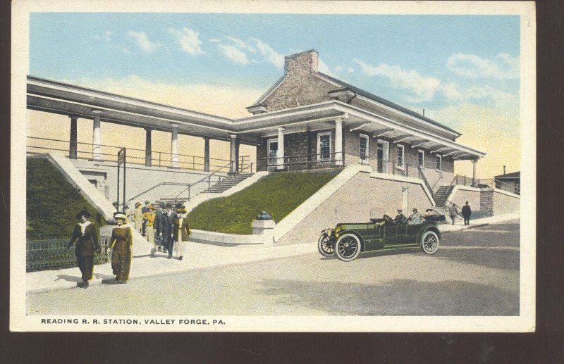 VALLEY FORGE PENNSYLVANIA READING RAILROAD DEPOT TRAIN STATION PA POSTCARD