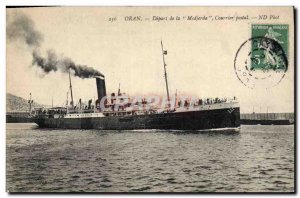 Old Postcard Boat Oran Depart Medjerda Postal Mail