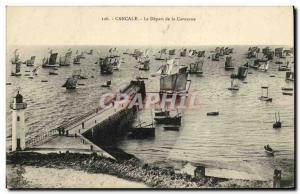 Old Postcard Cancale Le Depart Caravan Boat