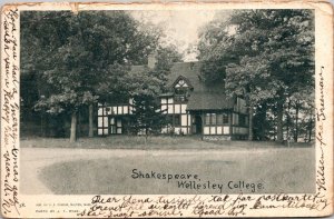 Shakespeare Cottage, Wellesley College MA Undivided Back Vintage Postcard T42