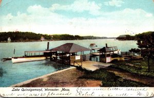 Massachusetts Worcester Lake Quinsigamond Boat Dock 1906